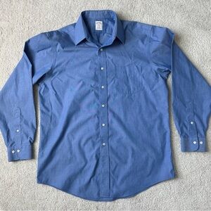 Brooks Brothers Non Iron Regular Fit Dress Shirt 16-4/5 Blue Button Up